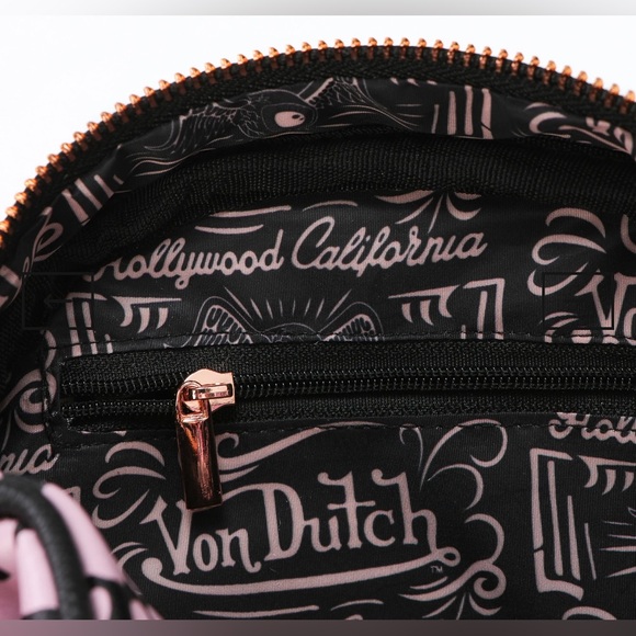 NWT Von Dutch Pink & Black Cheetah Pink Bowling Bag Style Purse, VIRAL, SOLD OUT - Picture 6 of 6